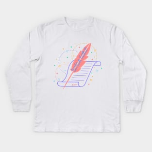 Writing is Art Kids Long Sleeve T-Shirt